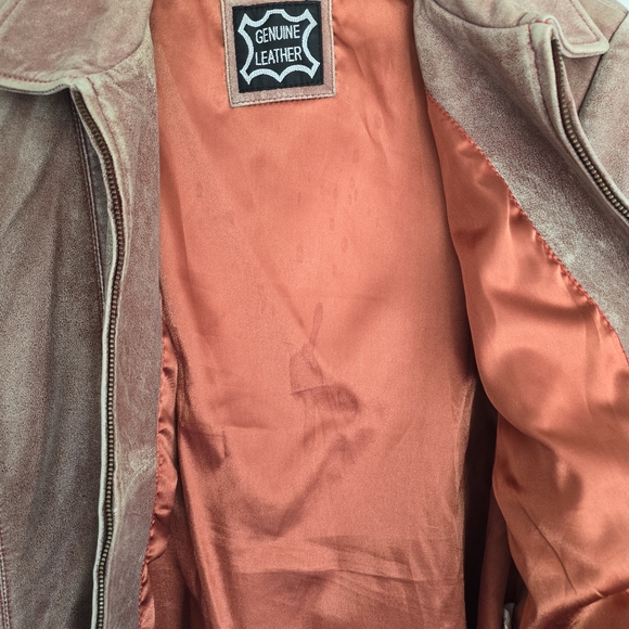 Vintage Genuine Leather Women's  Jacket with Polyester Lining Size XL - Picture 4 of 5